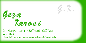 geza karosi business card